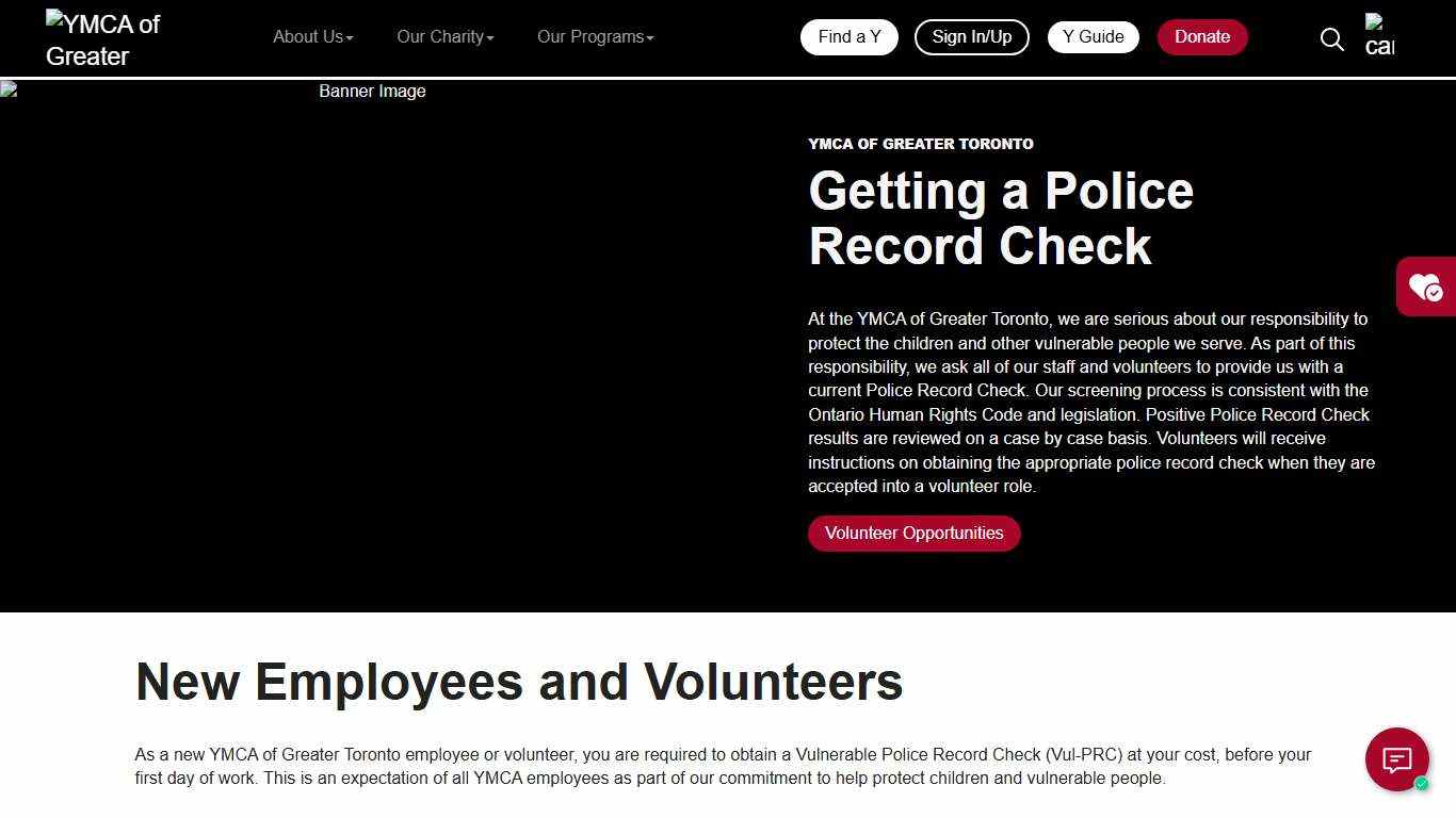 Getting A Police Records Check YMCA of Greater Toronto